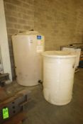 (2) Ace Roto 500 Gal. & 250 Gal. Vertical Plastic Storage Tanks