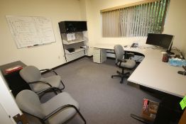 Contents of (3) Offices, Includes Desk, Chair, Book Shelf, White Boards, Roller Chair, Filing