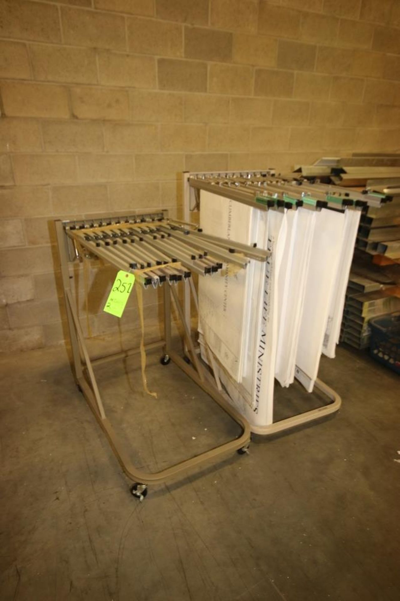 Engineering Drawing Portable Storage Carts, with Adjustable Arms