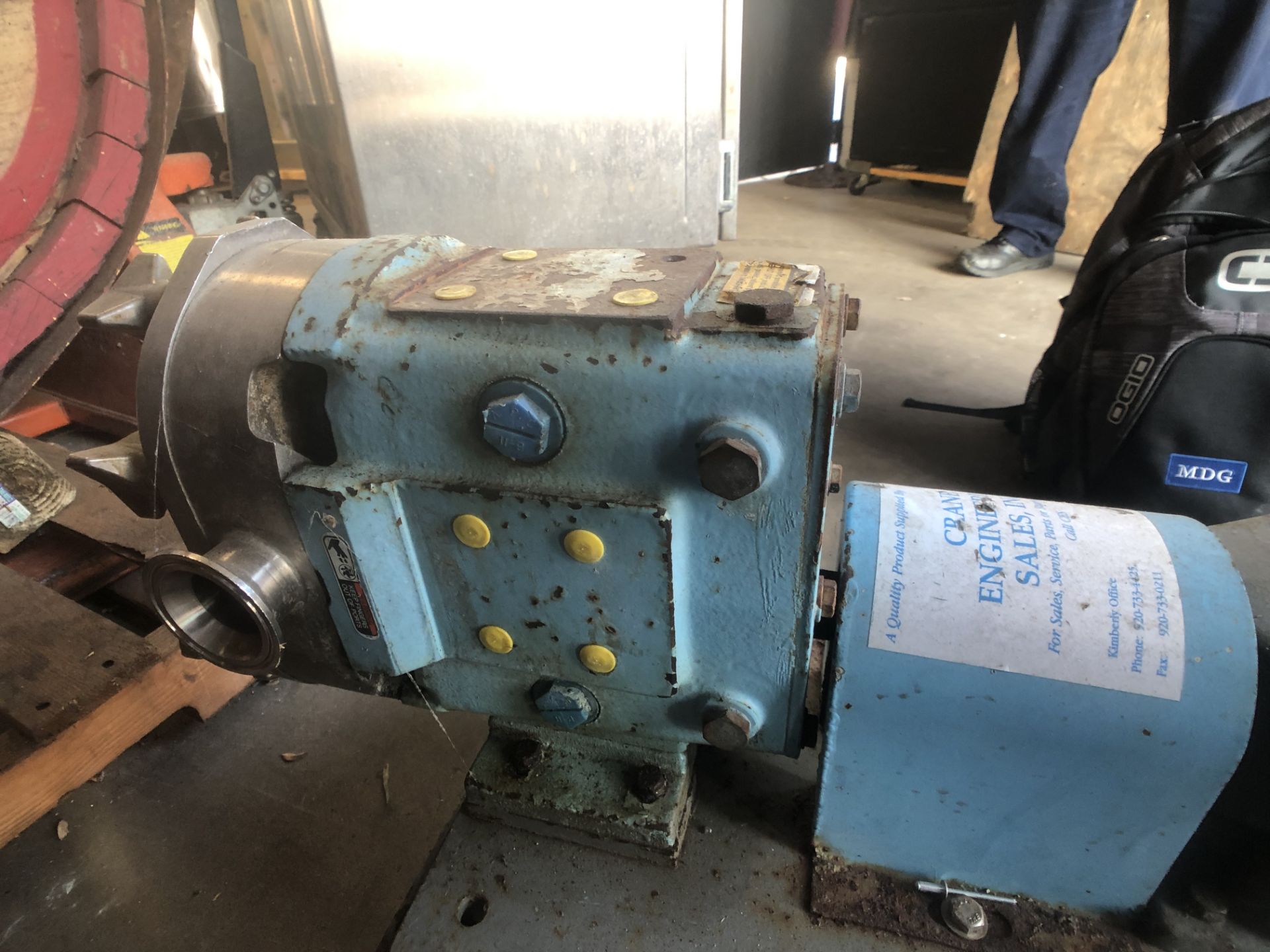 Waukesha Cherry Burrell Positive Displacement Pump, Model 030, S/N 255688, Mounted on Portable Frame - Image 3 of 12