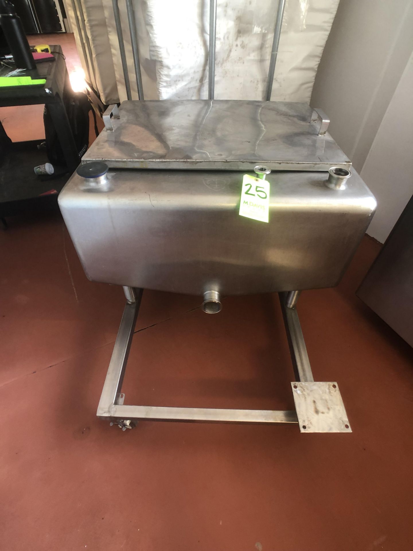 Creamery Package Portable S/S COP Tank, Mounted on S/S Frame with Casters