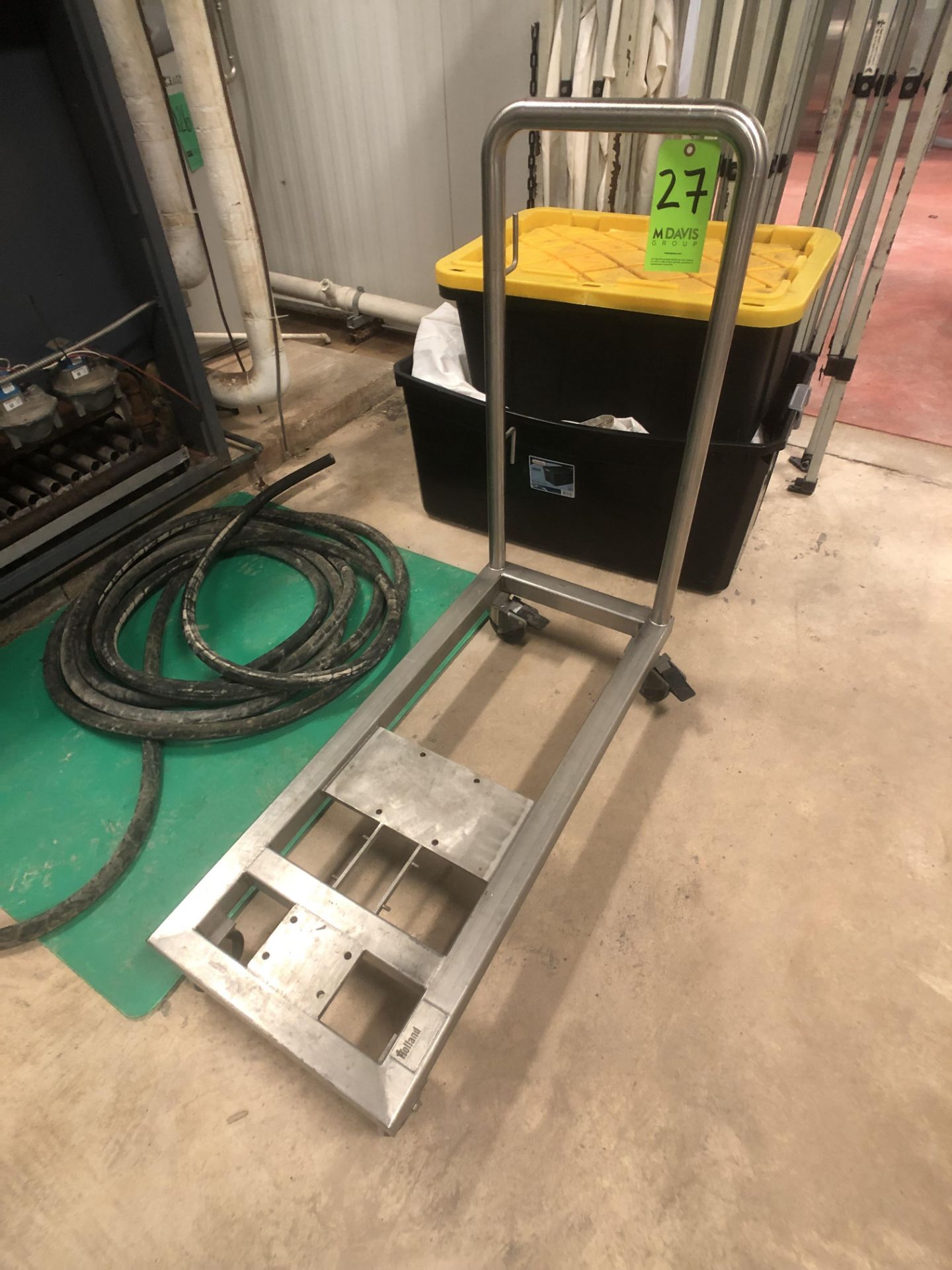 S/S Pump Cart, 17" W x 40" L, Mounted on Casters