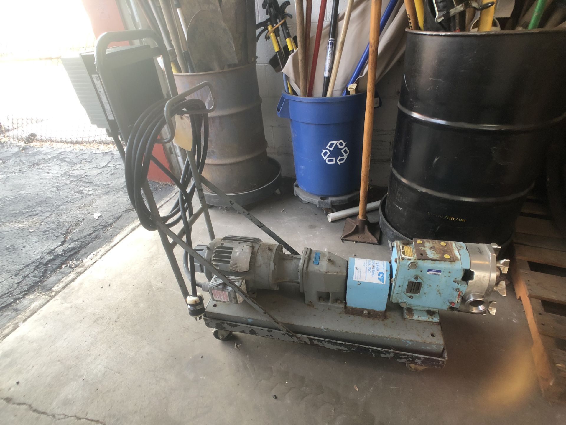 Waukesha Cherry Burrell Positive Displacement Pump, Model 030, S/N 255688, Mounted on Portable Frame