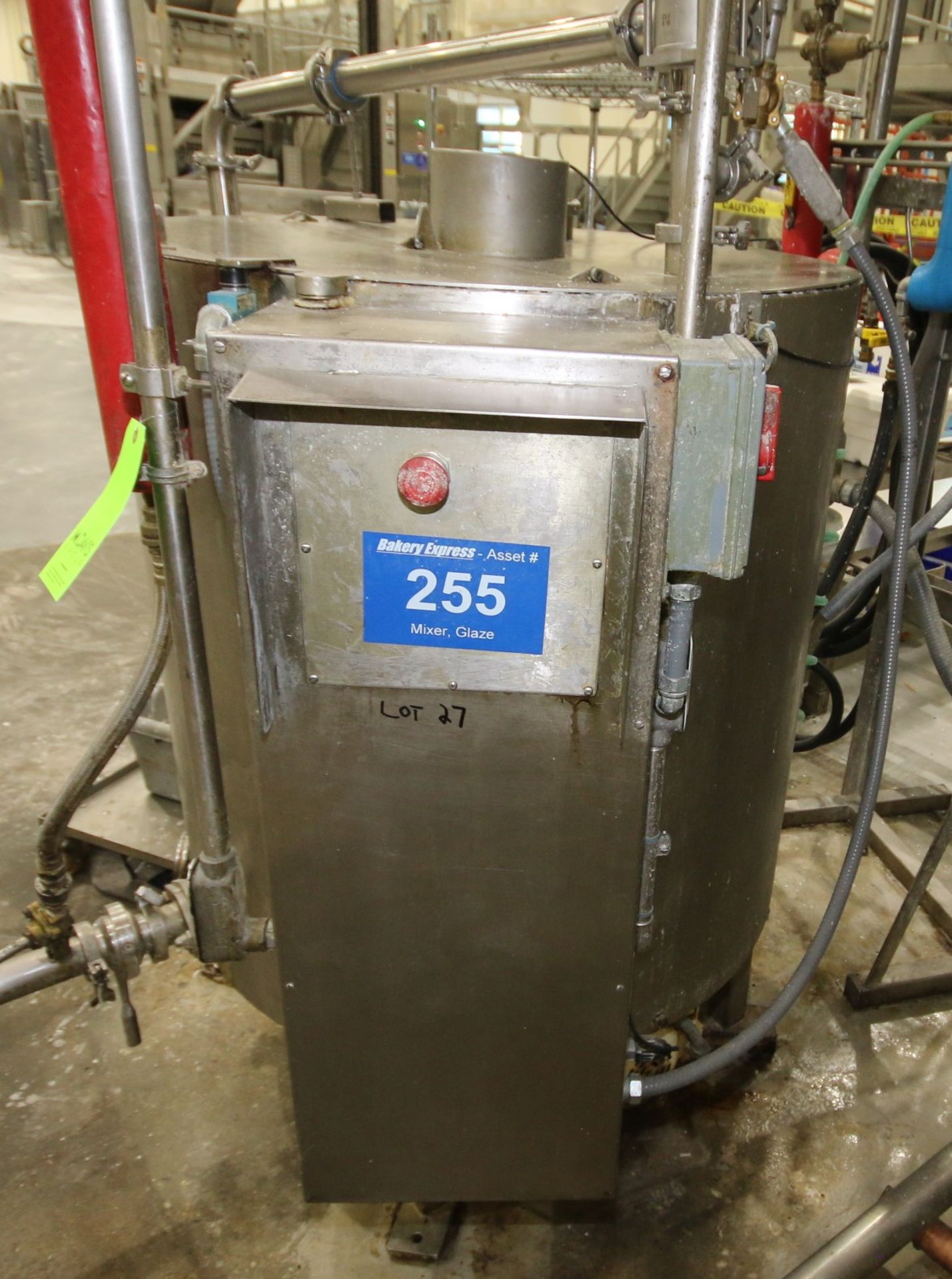 Aprox. 170 Gal. Hinged Lid Jacketed S/S Kettle, 39" H x 36" W, with Scrape Surface Agitator, - Image 10 of 10