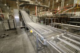 Aprox. 40 ft L x 36" W Inclined S/S Conveyor System, with S/S Belt & 1/2 hp Drive Motor, Bottom S/