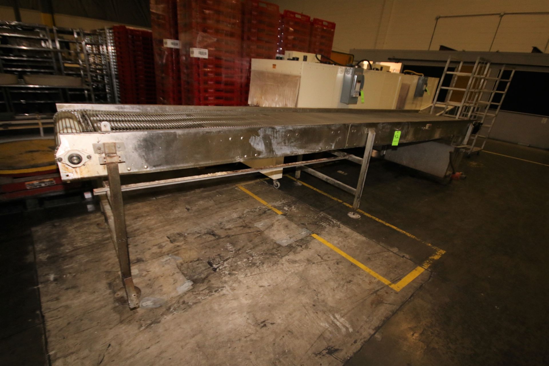 210" L x 36" W x 40" H S/S Conveyor System, with S/S Belt & 1/2 hp Drive Motor, S/S Legs, S/S Belt