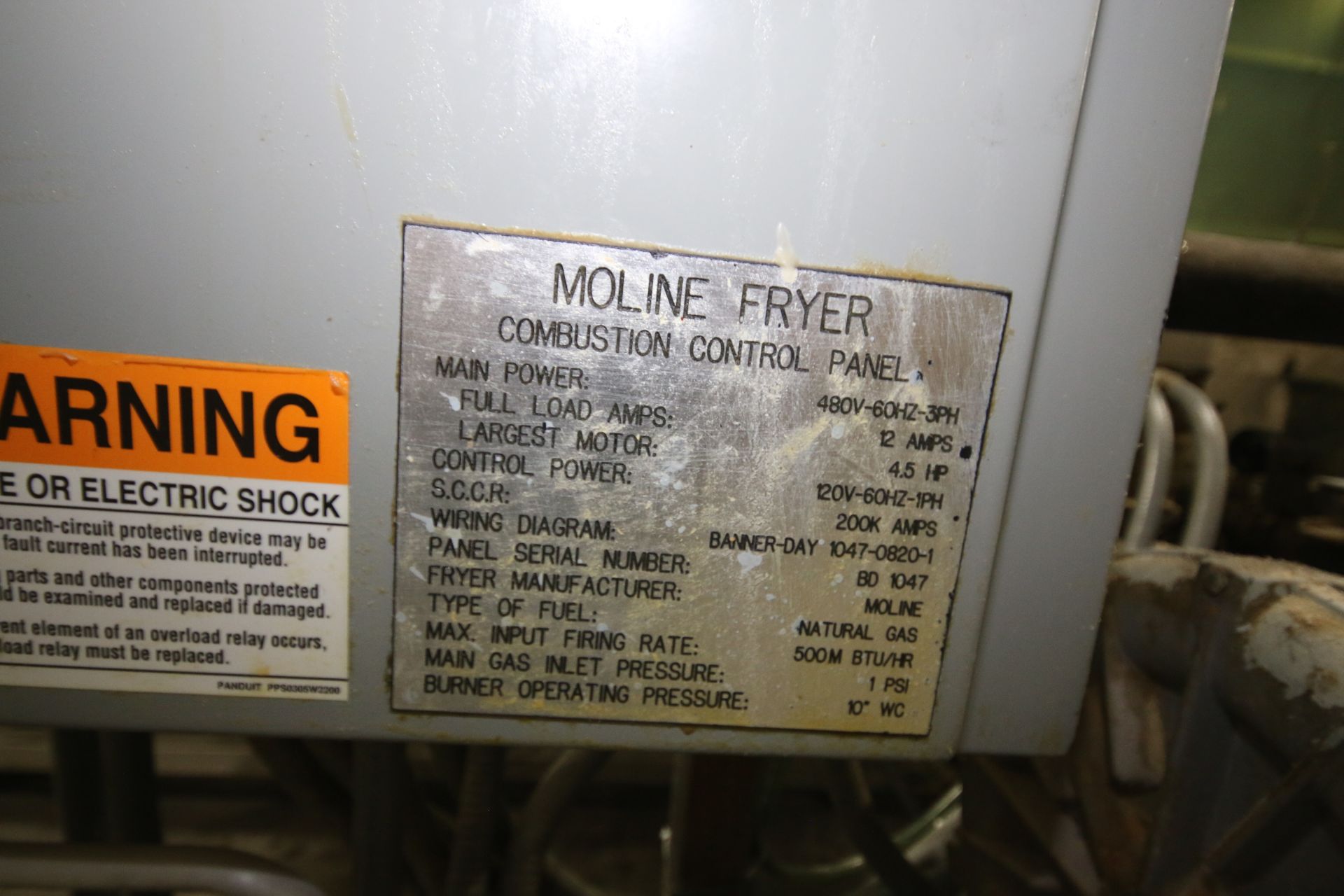 Moline 18 ft L x 62" W x 46" H S/S Nat. Gas S/S Donut Fryer, Model, SN BD 1047, Nat. Gas, 500M BTU/ - Image 10 of 11