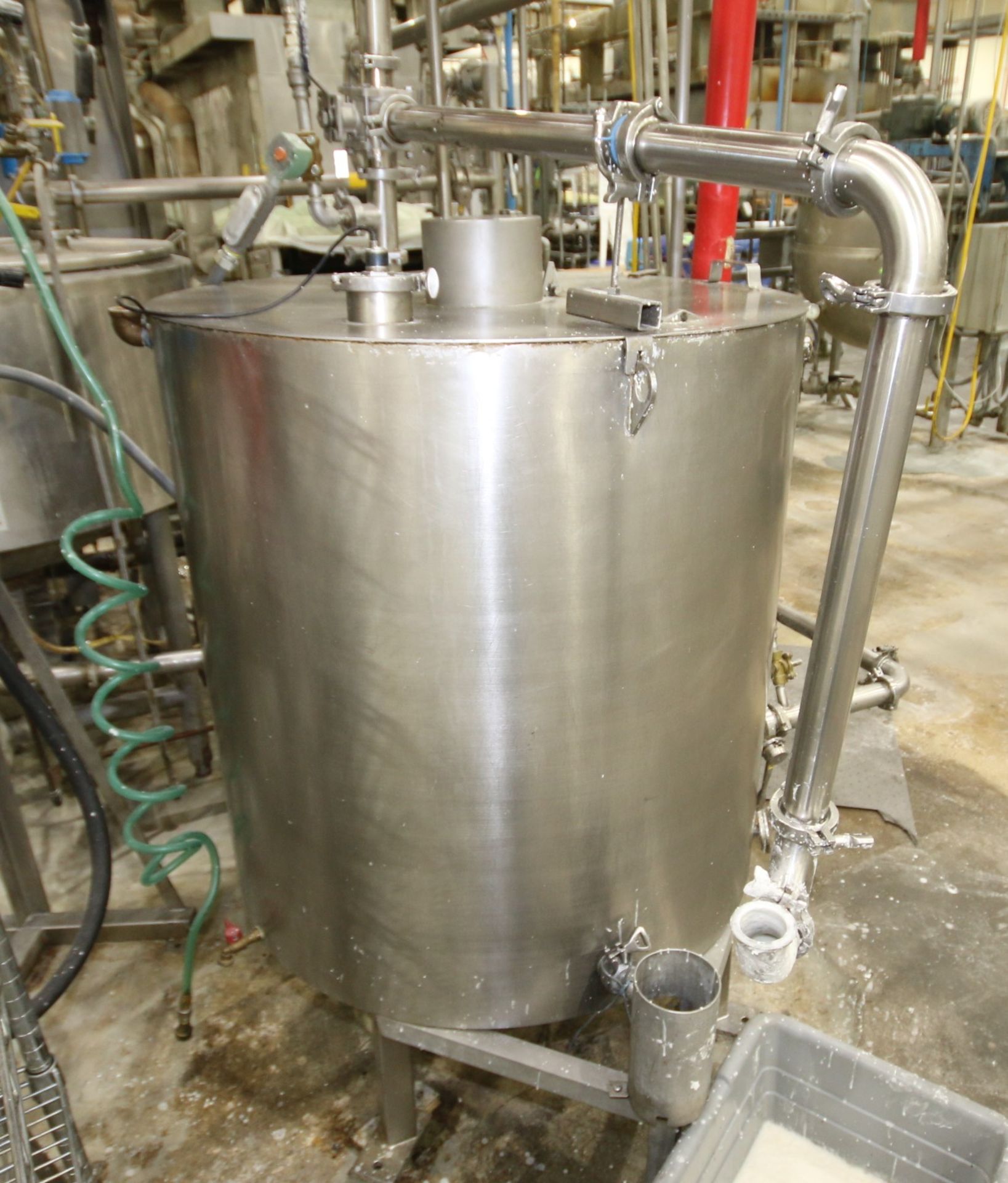 Aprox. 170 Gal. Hinged Lid Jacketed S/S Kettle, 39" H x 36" W, with Scrape Surface Agitator, - Image 4 of 10