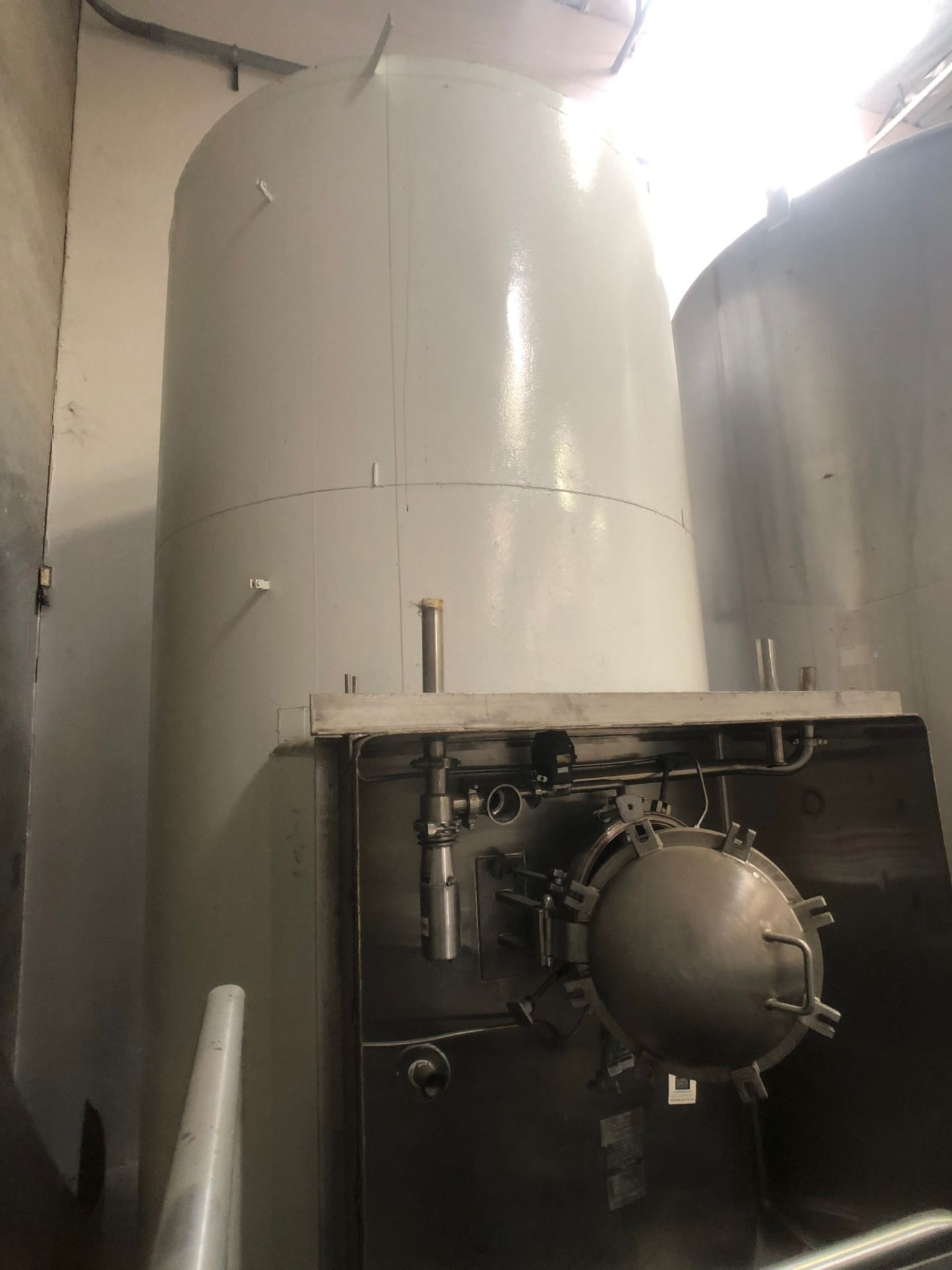 CB Aprox. 3,000 Gal. S/S Jacketed Silo, S/N 87-E-310-1, with Alcove and Pressurized Door, (Painted - Image 2 of 19