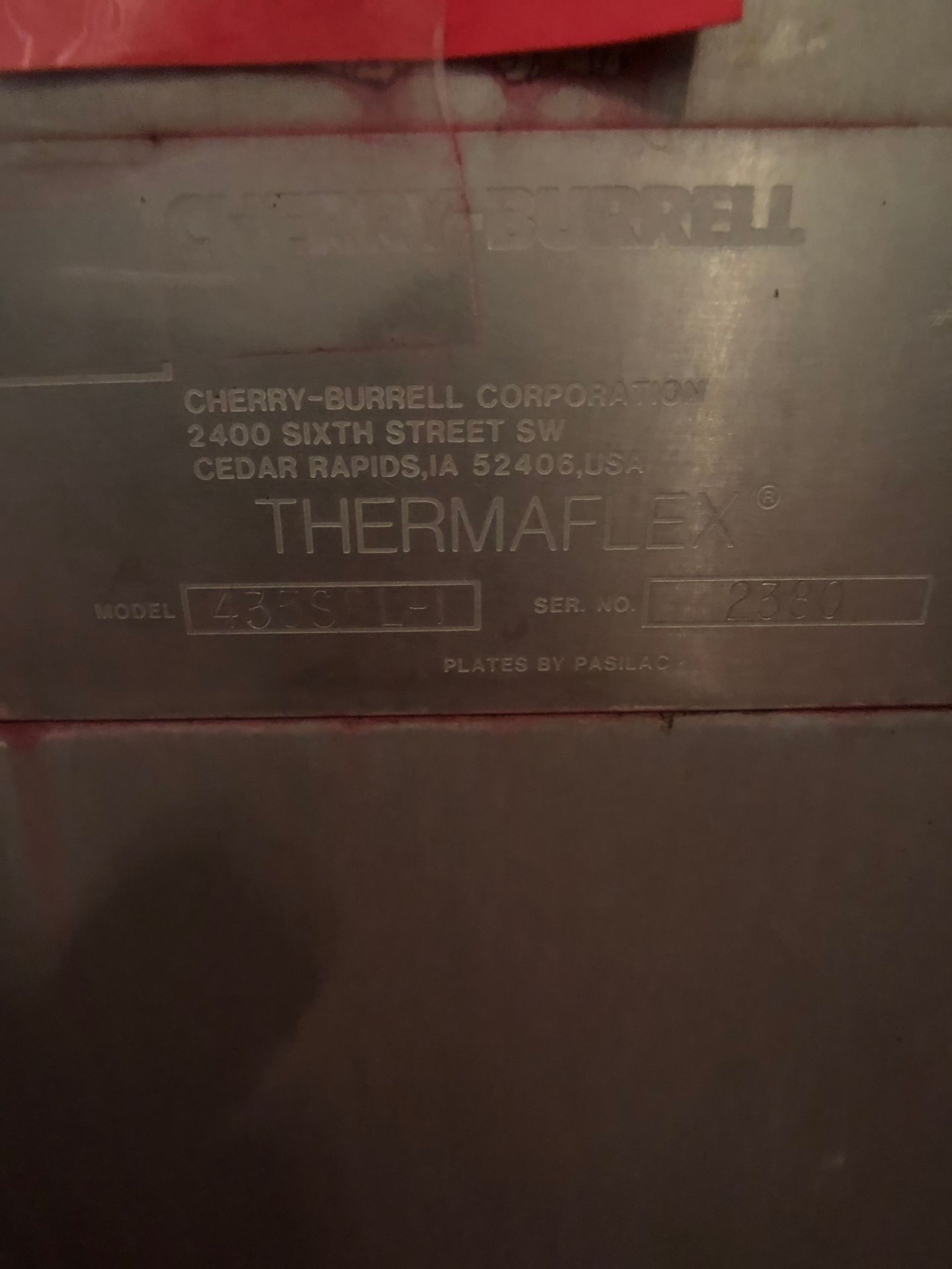 Cherry Burrell Thermaflex S/S Plate Press, Model 435SBL-1, SN 2380 (Located in Yorba Linda, CA) - Image 3 of 6