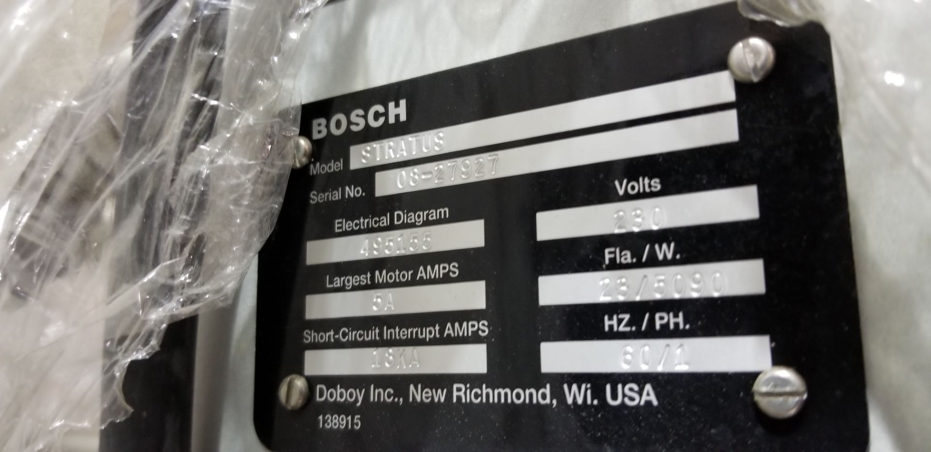 Bosch Doboy Wrapper, Model STRATUS, SN 08-27927 (Located in Yorba Linda, CA) - Image 12 of 12