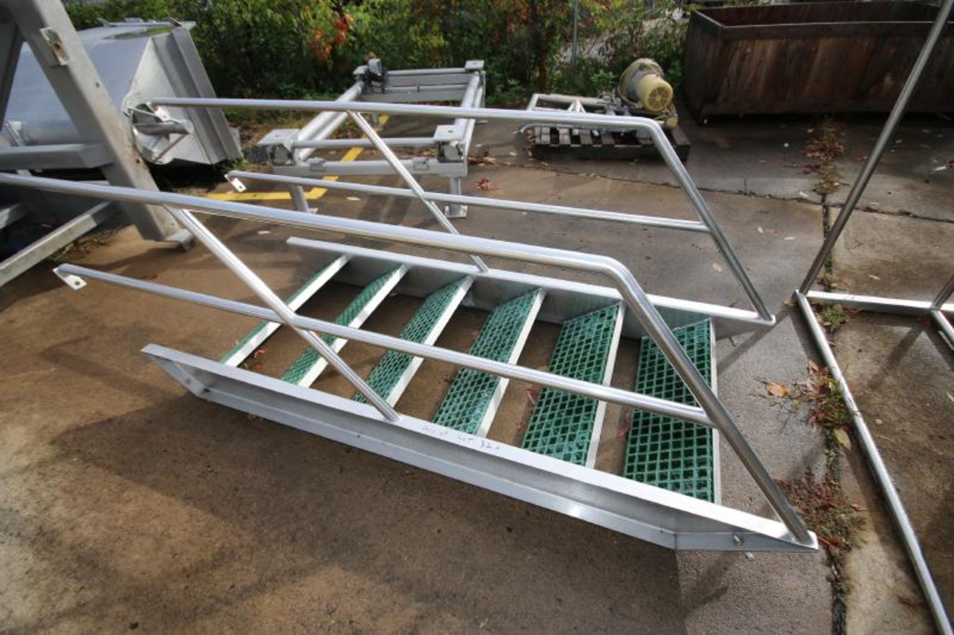 Aprox. 6 ft. L x 64" W x 54" H S/S Platform with Handrail, Stairs and Plastic Grating, - Image 3 of 3
