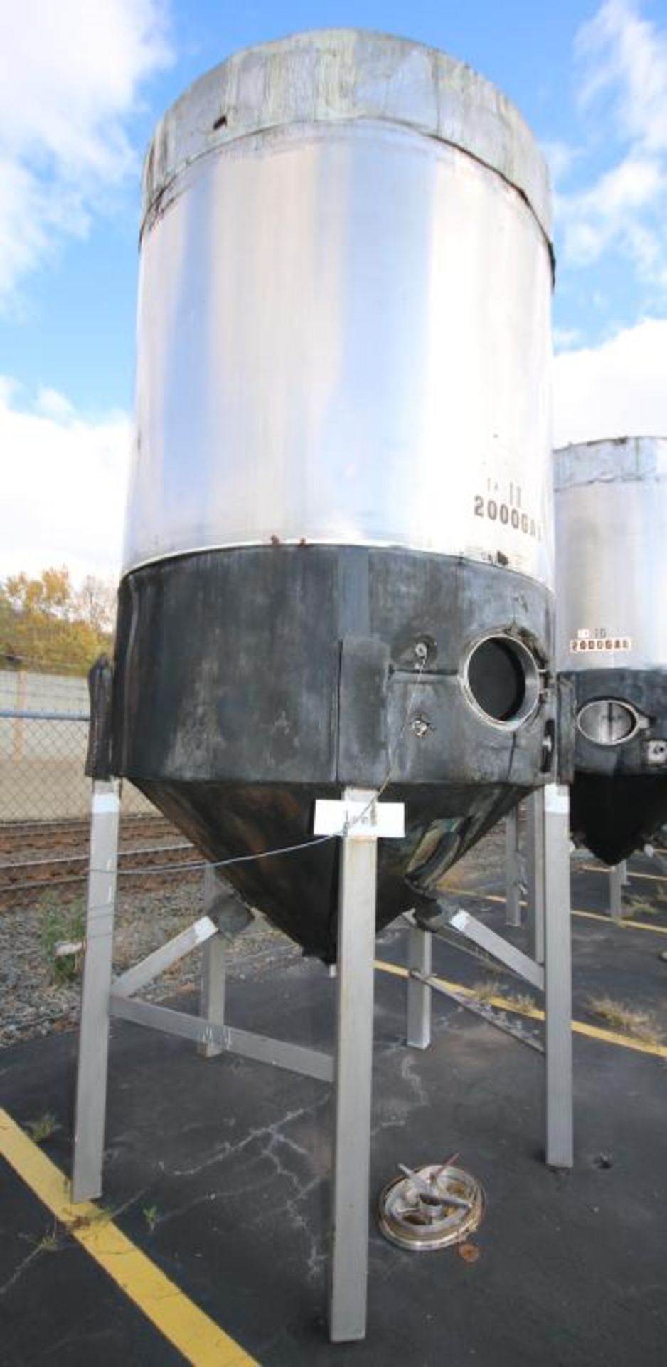 2,000 Gallon Dome Top Cone Bottom Jacketed S/S Fermentation Tank, with Side Mount Man Door, 2" - Image 7 of 9