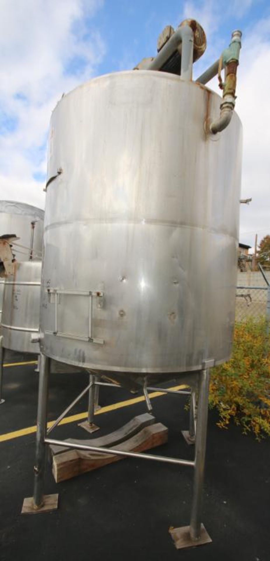 120 - Con 4 - Aprox. 1,000 Gal. Dome Top Cone Bottom S/S Jacketed Tank, with 5/2.5 hp 1740/840 RPM - Image 6 of 10