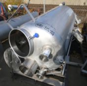 Aprox. 300 Gal. Vertical Cone Bottom Insulated S/S CIP Tank, with Hinged Top Access Door, Multiple