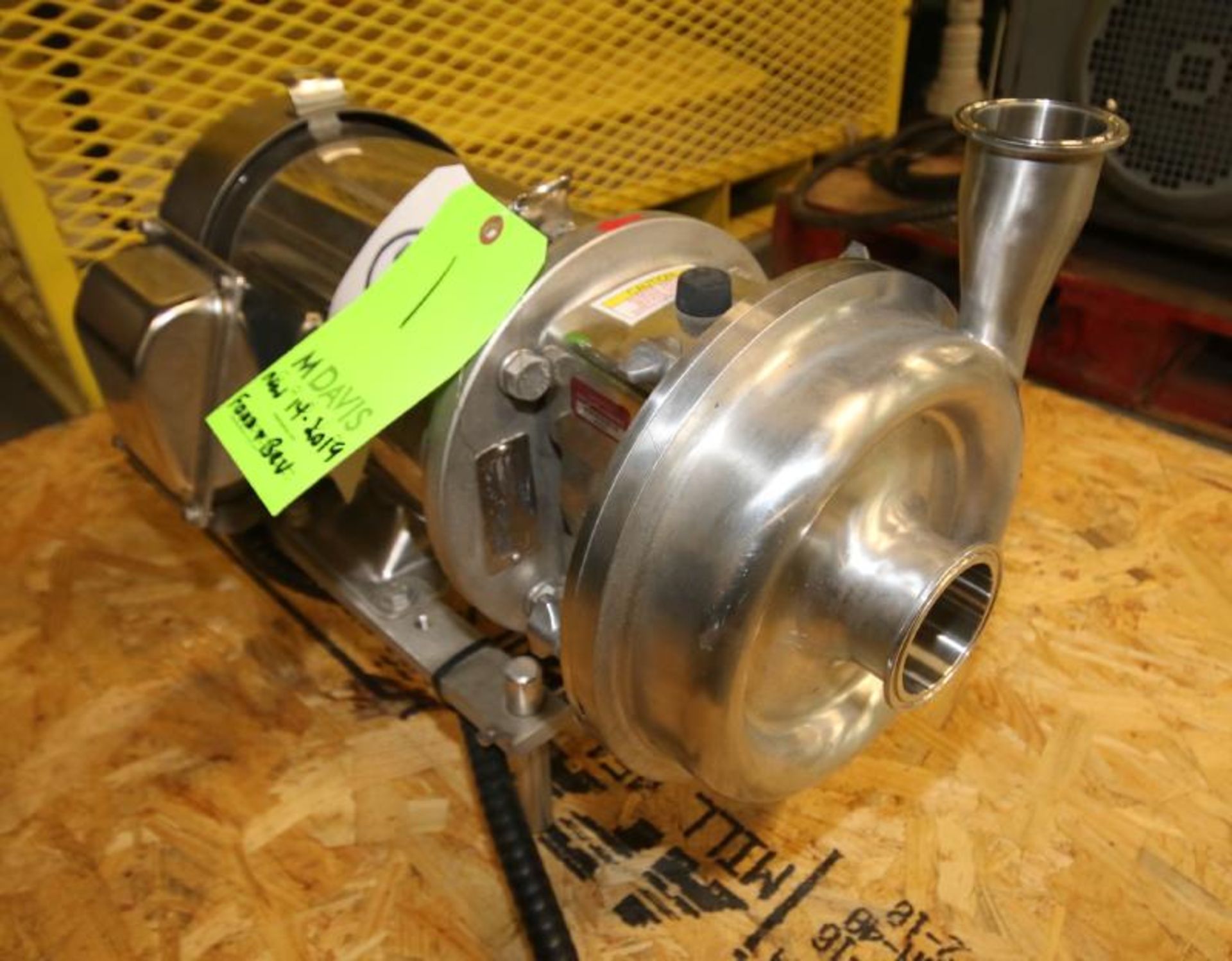 Alfa Laval 5 hp Centrifugal Pump, Model 9613285603, SN 814434, with 2.5" x 2" Clamp Type S/S Head,