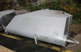 All S/S Auger Bin Conveyor, with Inside Dim. 8 ft L x 36" W x up to 92" Deep, with 11" S/S Bottom