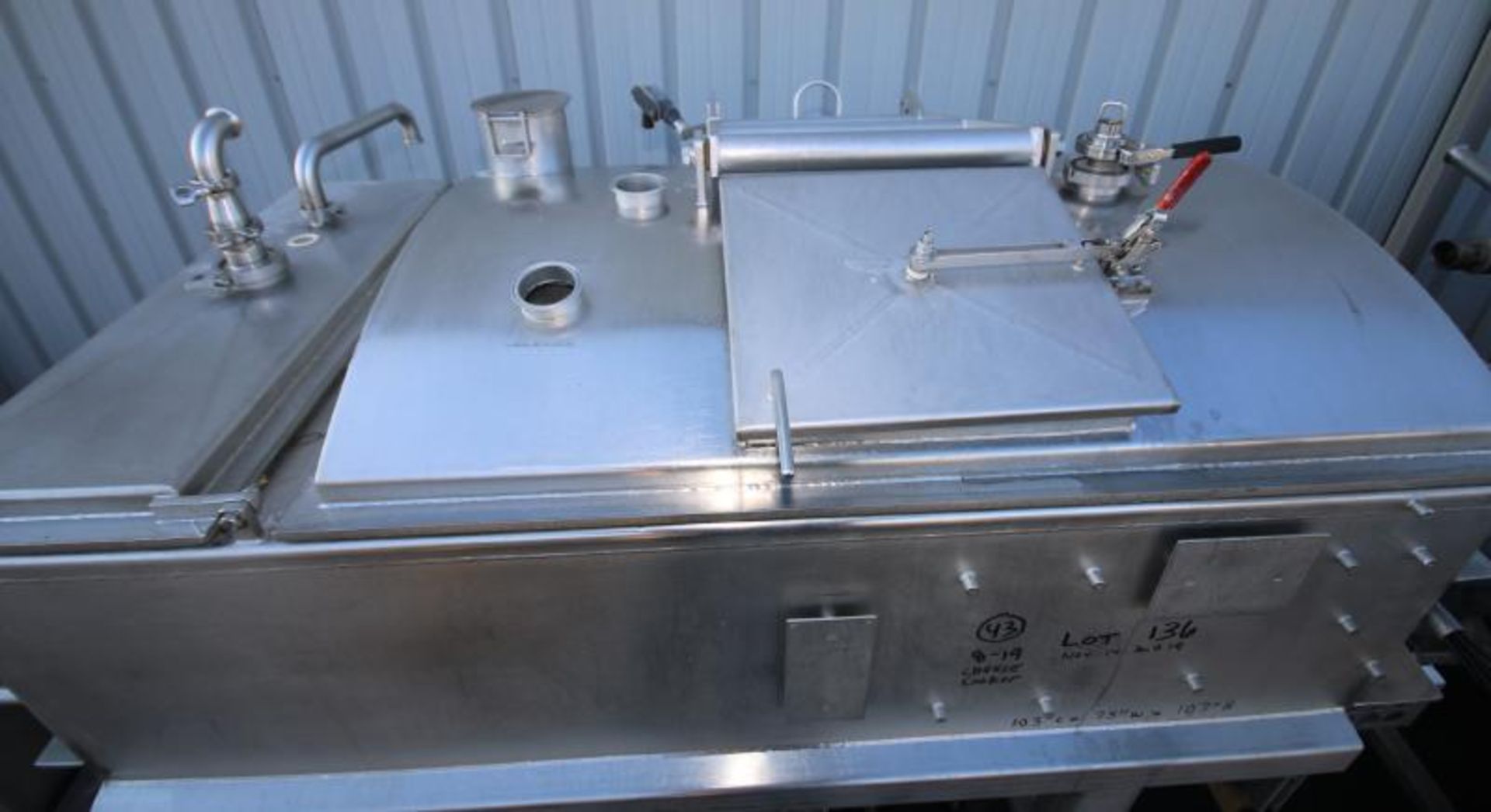 Blentech Twin Shaft S/S Cooker, Model CC 1000 V, SN 91689, Includes Pneumatic Hinged Lid, Top Hinged - Image 4 of 10