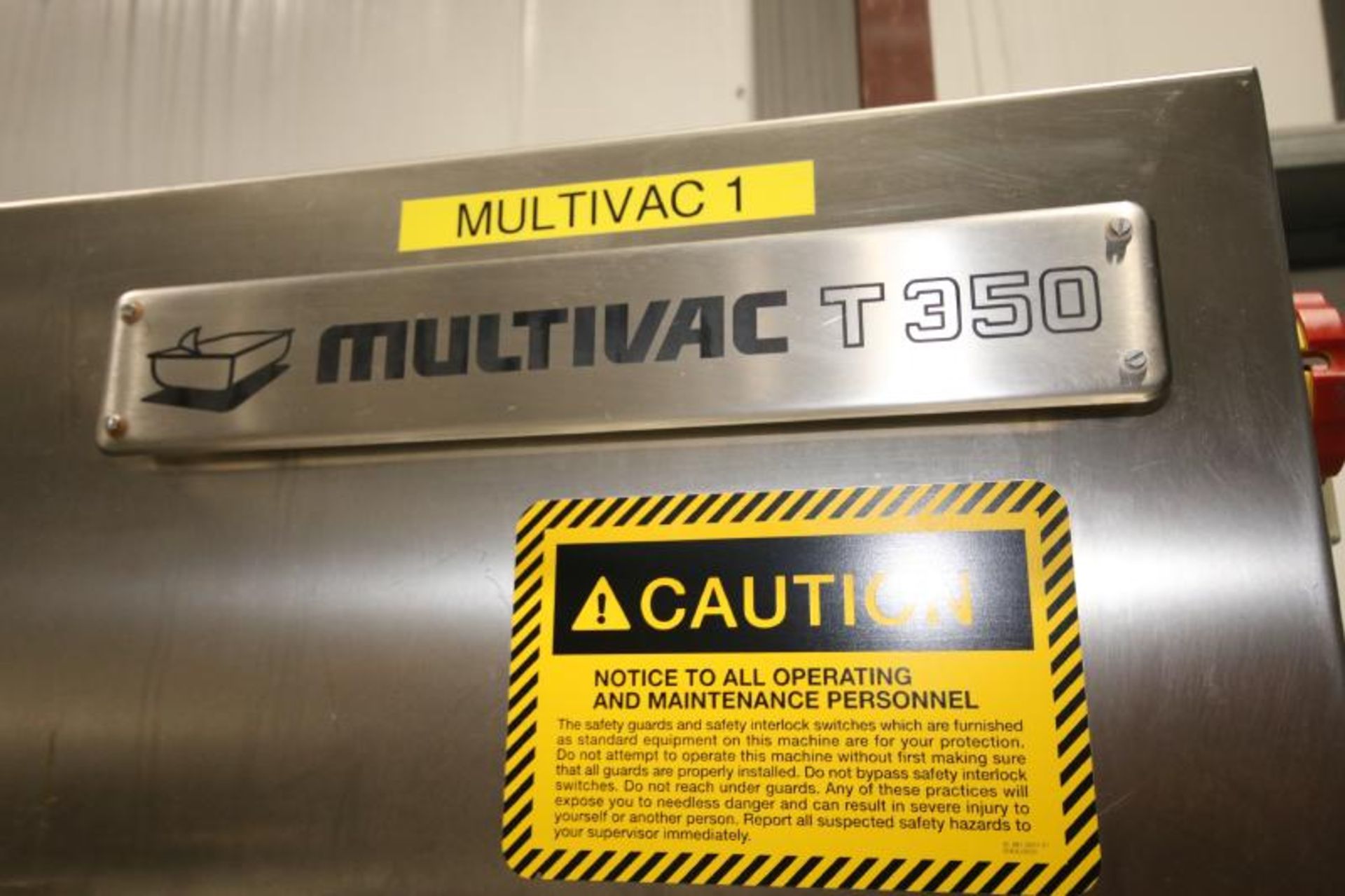 2007 MultiVac S/S Tray Sealer, Model T350, S/N 113105, Set-Up with 3-1/4" W x 5-1/2" L 2-Station - Image 18 of 20