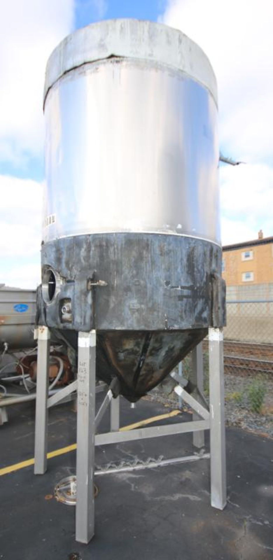 2,000 Gallon Dome Top Cone Bottom Jacketed S/S Fermentation Tank, with Side Mount Man Door, 2" - Image 5 of 9