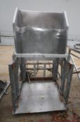 Hydraulic Tote Dumper, Mostly S/S Constructed, Dump Station Area Dim. 50" W x 48" D x 97" H, (