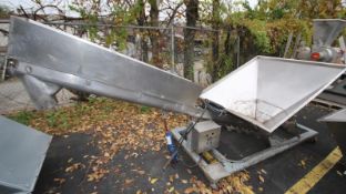 All Fill 10 ft L Inclined Portable Auger Hopper Conveyor, Model ISF, SN 300567, with 5" S/S Auger