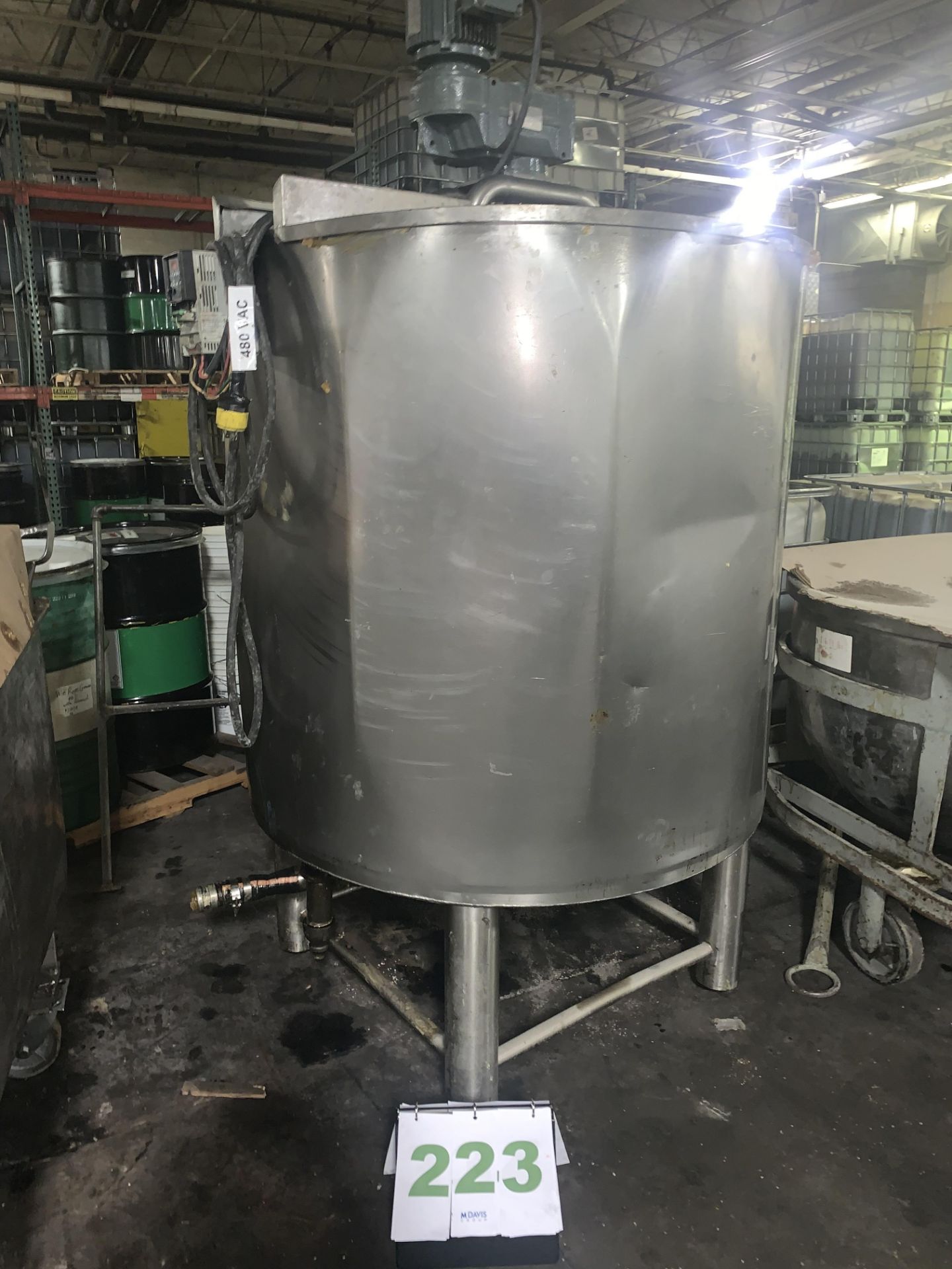 400-Gallon Stainless Steel, Jacketed and insulated process mix tank with scrape surface mixing