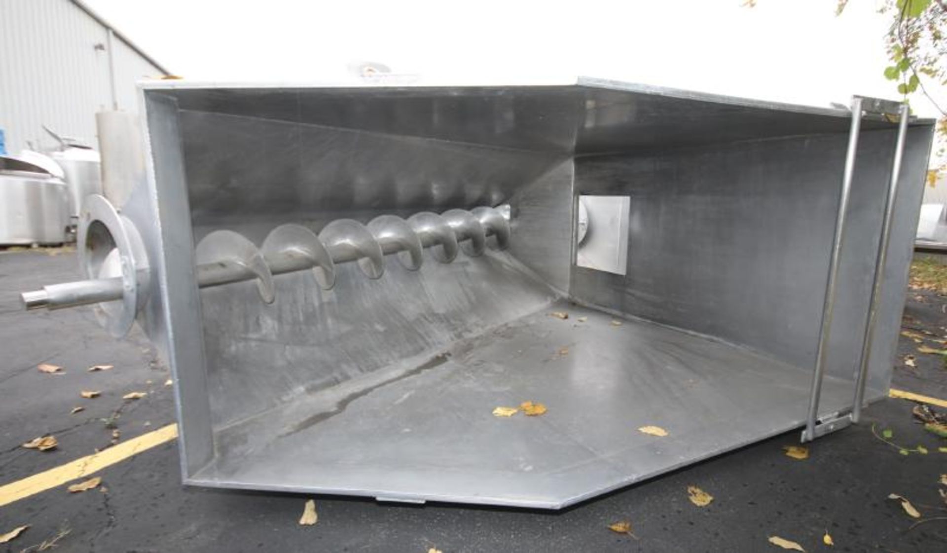 All S/S Auger Bin Conveyor, with Inside Dim. 8 ft L x 36" W x up to 92" Deep, with 11" S/S Bottom - Image 2 of 3