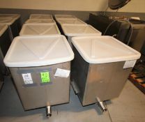 Koch Aprox. 60 Gal. (24" W x 25" L x 30" D), Portable S/S Totes with 3" Clamp Type Side Drains,