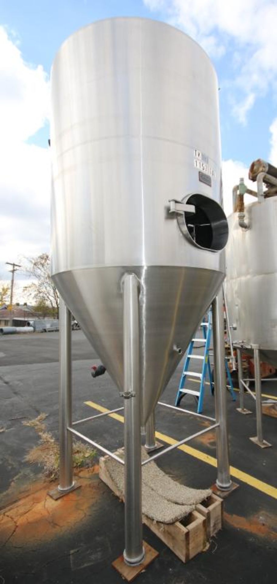 Century 1,157 Gallon Dome Top Cone Bottom Jacketed S/S Fermentation Tank, SN 1062-12, with Side - Image 6 of 11