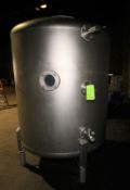 Aprox. 800 Gal. Dome Top, Dome Bottom S/S Carbon Filter Tank, (Resin Bed Type), with Top Bolt Type