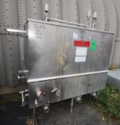3 - Compartment Rectangular S/S CIP Tank, (2) End Compartments 200 Gal, (1) Middle Compartment 160