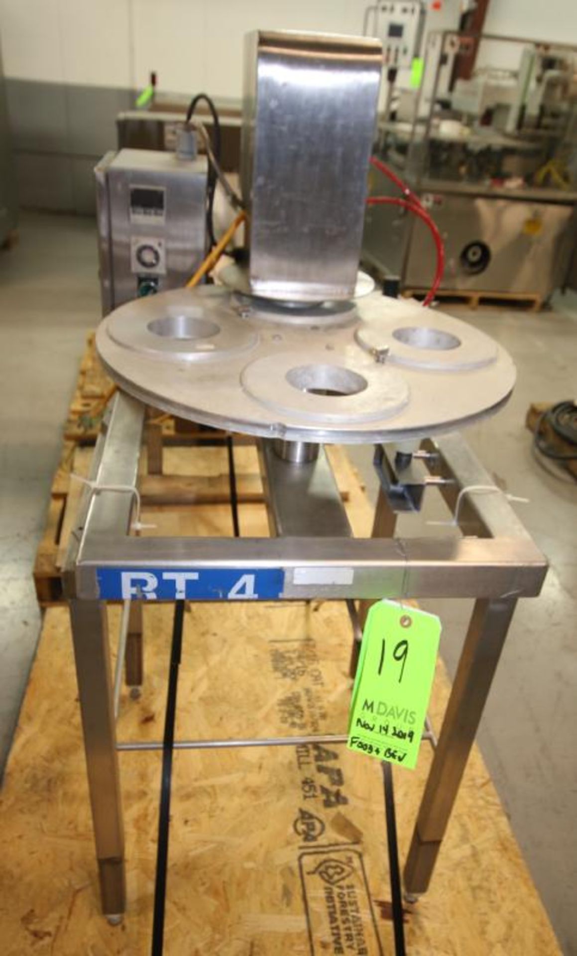 Squire International Packaging 4-Station Rotary Sealer with 3-1/4" Change Parts and Controls,