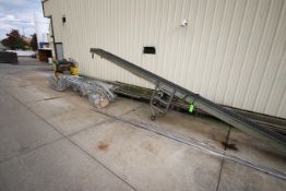 Lot of Incline Conveyor, with Flights & Drive, Mounted on Portable Frame, Includes S/S Skate