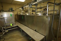 4-Compartment 500 Gal. S/S Jacketed Flavor Tank, with (4) Vertical Top Mounted Agitation Motors,