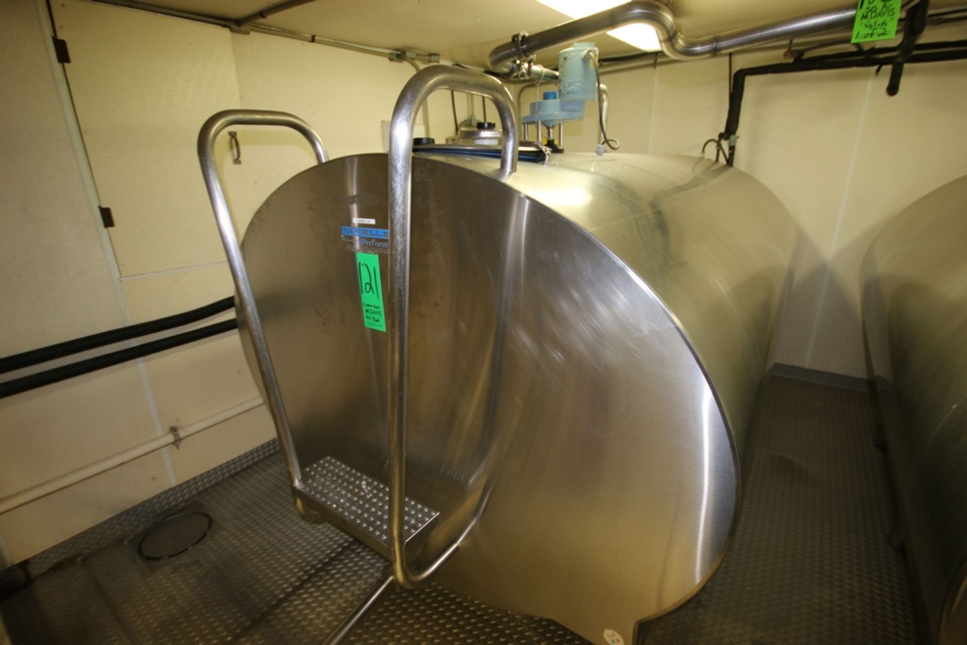Mueller 1,000 Gal. S/S Jacketed Horizontal Tank, with Top Mounted Agitation, Overall Dims.: Aprox. - Image 5 of 12
