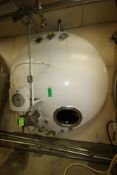 3,000 Gal. S/S Jacketed Horizontal Tank, with Single CIP Spray Ball, with Horizontal S/S