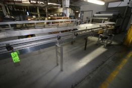 Aprox. 72' of S/S Product Conveyor, with 3" W Chain, with Guide Rails and Drives (BM)