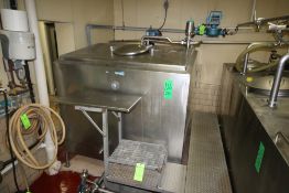 1-Compartment 1,000 Gal. S/S Jacketed Square Flavor Tank Aprox. 83" L x 67" W x 91" H, with Top