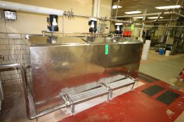 3-Compartment 150 Gal. S/S Jacketed Flavor Tank, with (3) Dayton 1/2 hp Vertical Agitation Motors,