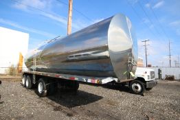 Fruehauf 7,500 Gal. S/S Farm Pick-Up Milk Tanker, with 2" Pump, Internally Mounted CIP Spray Ball,