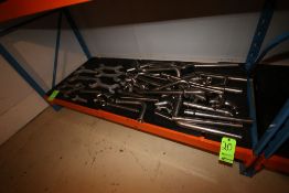 Lot of Assorted Line Wrenches & S/S Piping, Clamp Type & Thread Type Piping, From 1"-3" Piping (DA)