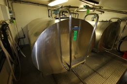 Mueller 1,000 Gal. S/S Jacketed Horizontal Tank, with Top Mounted Agitation, Overall Dims.: Aprox.