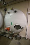 3,000 Gal. S/S Single Wall Horizontal Tank, with Single CIP Spray Ball, with Horizontal S/S