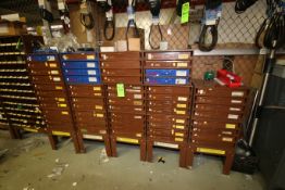 5-Sections of Lawson Products Hardware Storage Cabinets, with Contents Including Nuts & Bolts,