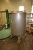 Aprox. 300 Gal. S/S Single Wall Tank, with Hinge Lid, with Bottom Mounted Fork Inserts