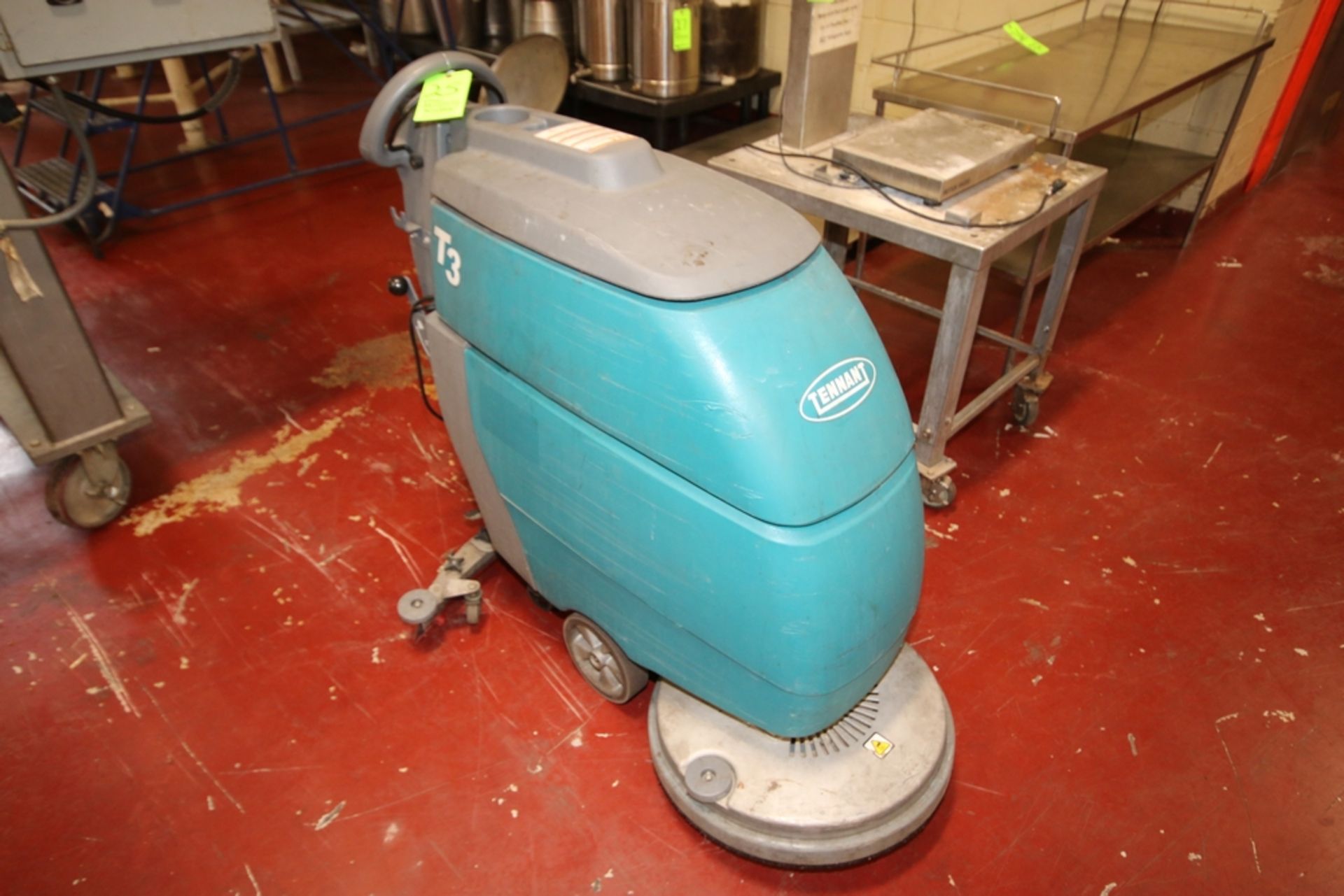 Tennant Floor Walk Behind Floor Scrubber, M/N T3, S/N 900358-10529422, with (2) Trojan Batteries, 24