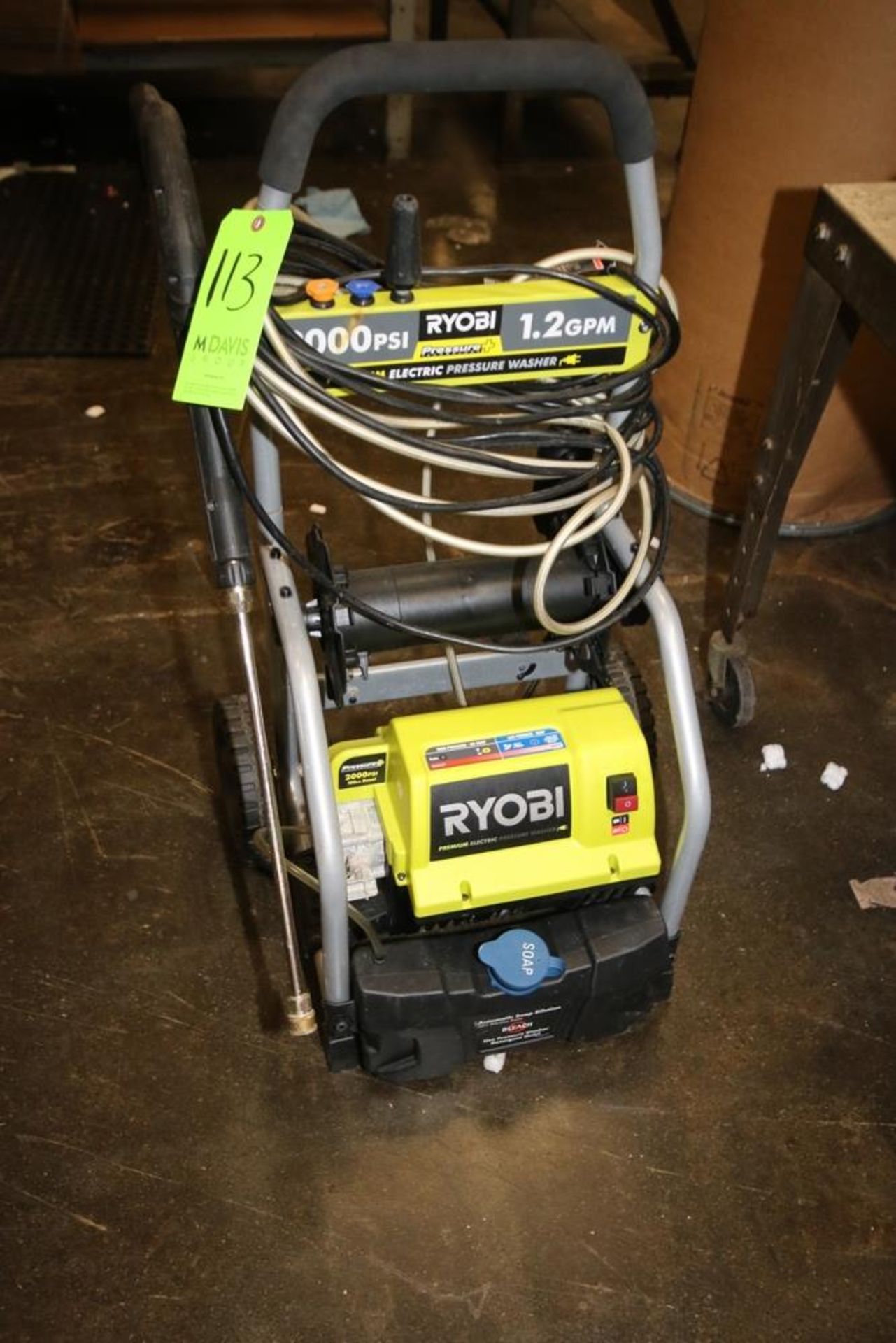 RYOBI 1.2 GPM Pressure Washer, 2,000 PSI Capacity, with Extra Spare Nozzels