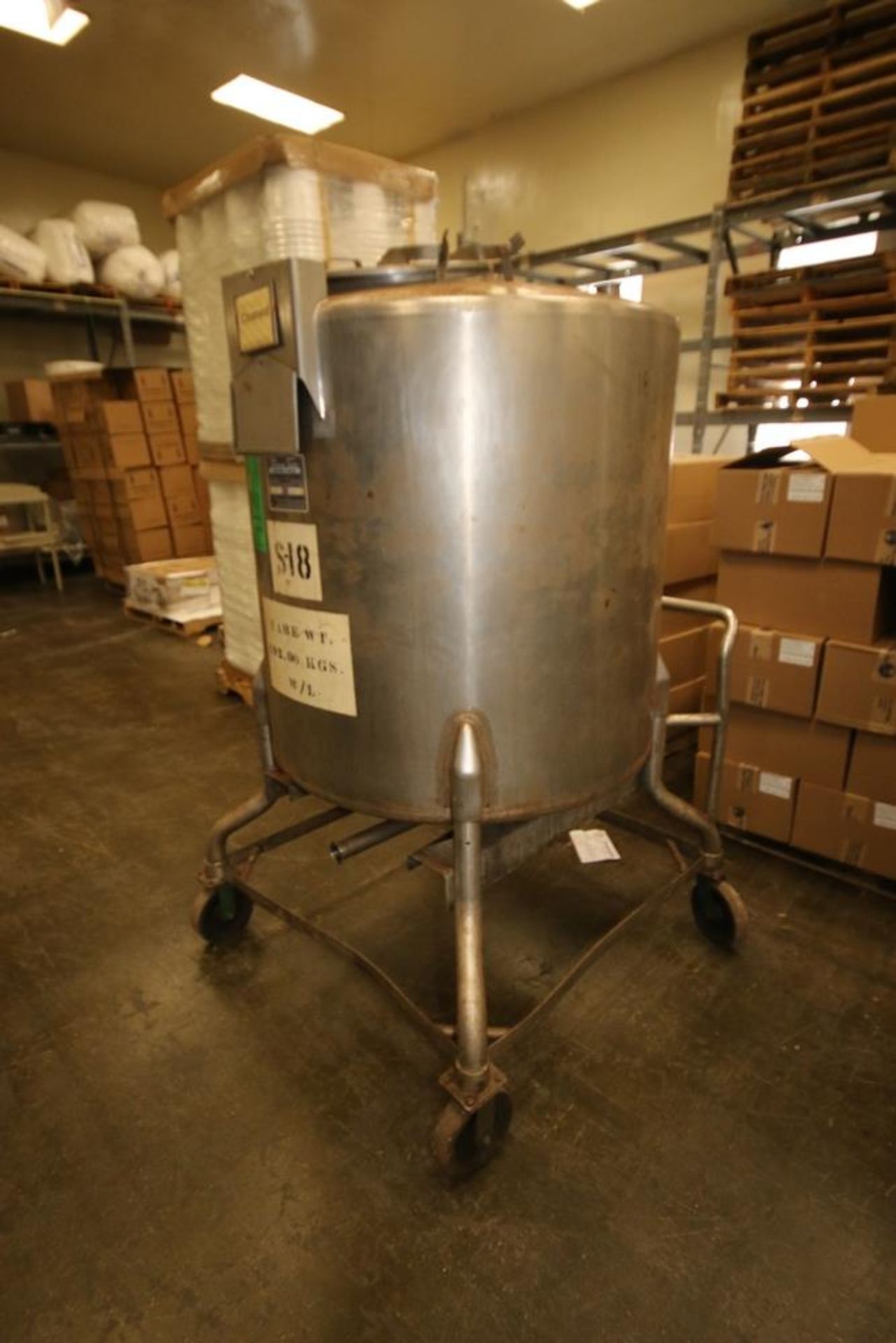 Perma-San 250 Gal. S/S Single Wall Tank, M/N CVC, S/N 39575-3, Mounted on Portable S/S Frame