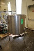 Chem-Tek Aprox. 170 Gal. S/S Single Wall Tank, M/N 1-1, Internal Tank Dims.: 37" Dia. x 36" Tall,